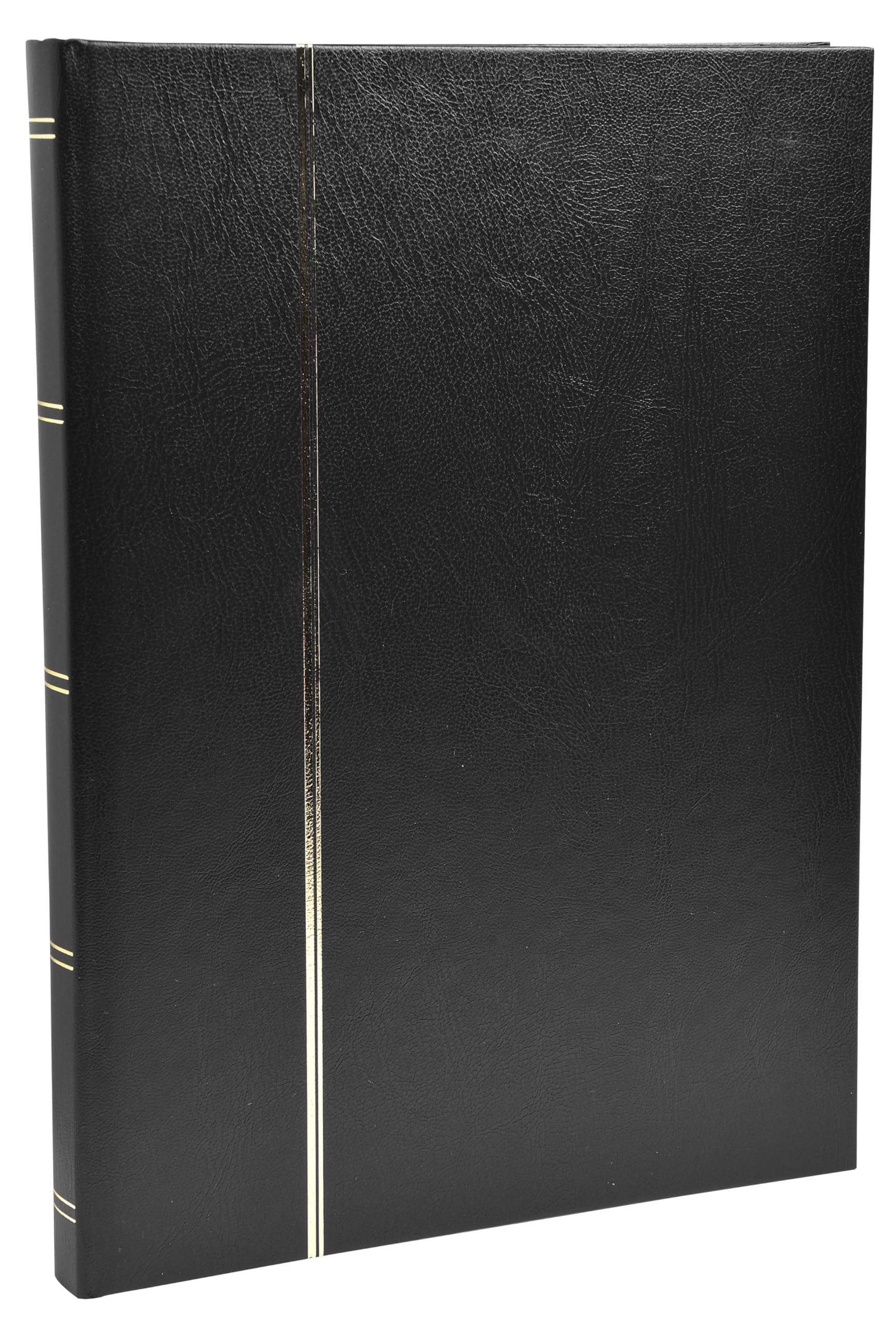 Exacompta - Ref. 26161E – 1 klassisches Briefmarkenalbum – 64 schwarze Seiten – Außenmaße: 22,5 x 30,5 cm – Einband aus Kunstleder – 9 Acetat-Streifen – Farbe: Schwarz