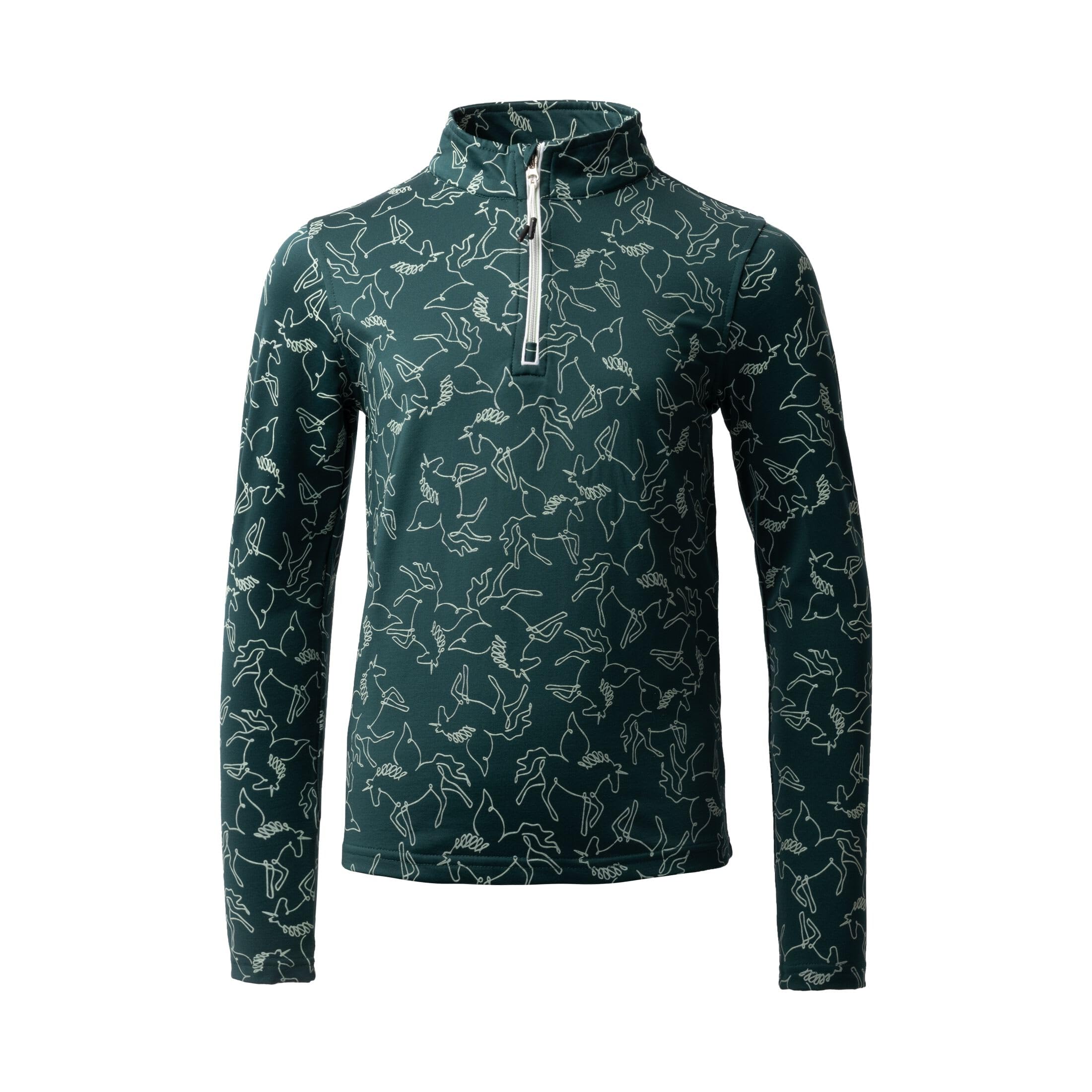 HORZE Pegasus Kids Winter Training Shirt - Dark Sea Green - S