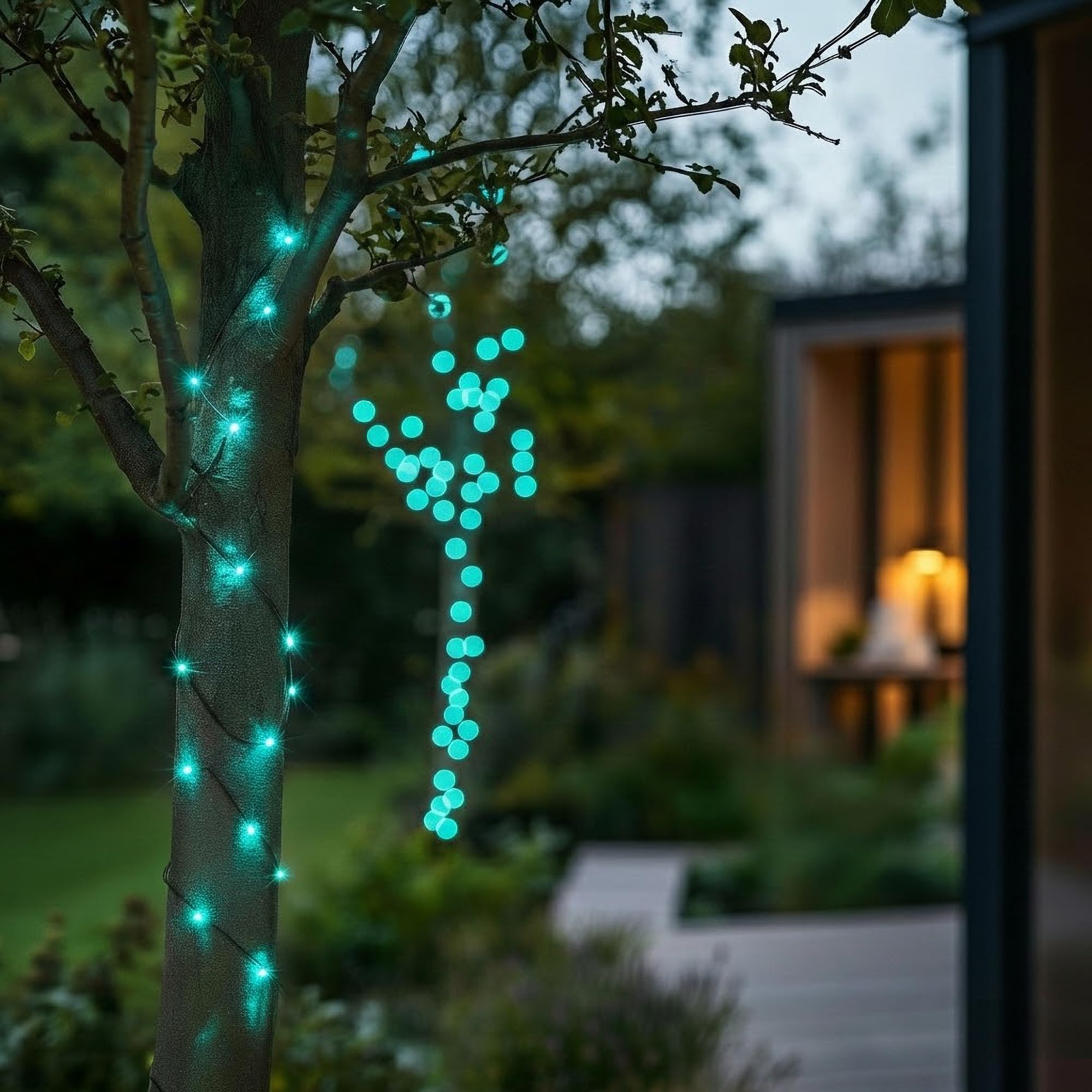 SolarCentre® Zesty Outdoor Solar Fairy Lights - Aqua | 100 LEDs 10m