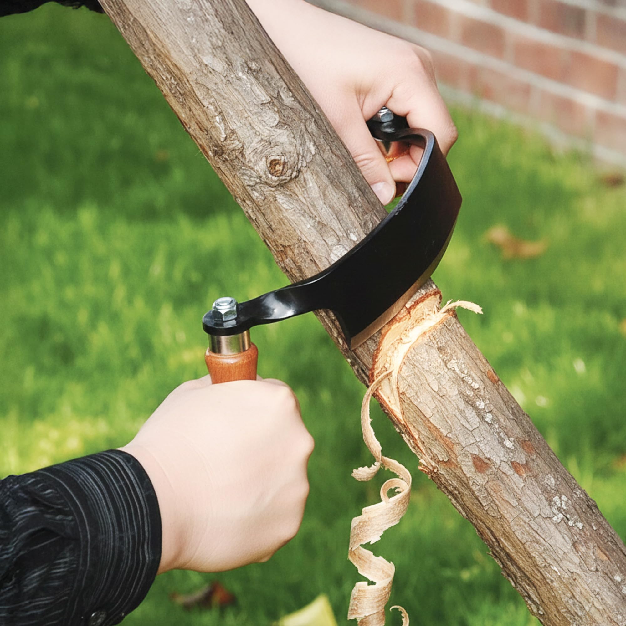 Timber Tuff 12,7 cm gebogene Klinge robuster Stahl 30-Grad-Winkel Holzgriff Möbelbau
