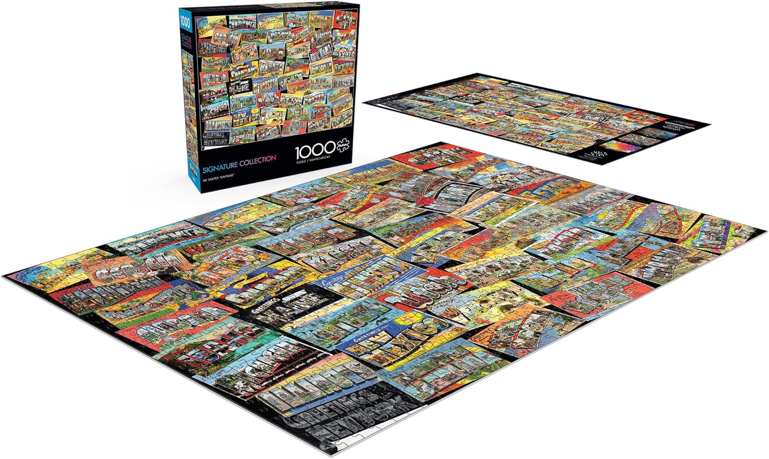 Buffalo Games - Postmark Press - 50 States Vintage - 1000 Piece Jigsaw Puzzle for Adults Challenging Puzzle Perfect for Game Nights - Finished Puzzle Size is 26.75 x 19.75
