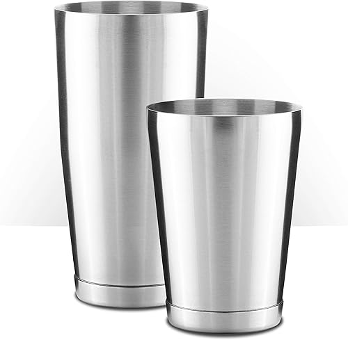 Piña Barware Juego de lata de acero inoxidable con barra comercial Boston Shaker - 28 onzas y 18 onzas  acabado cepillado (1 par)
