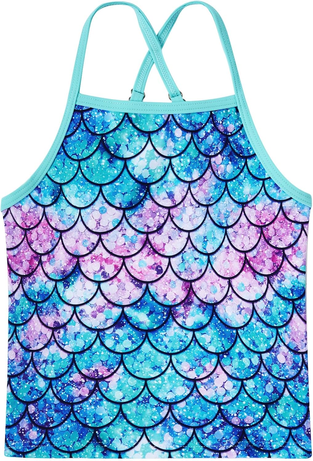 Girls Tankini Swimsuit Two Piece Bathing Suit with Adjustable Strap 3-13 Years - Image 3