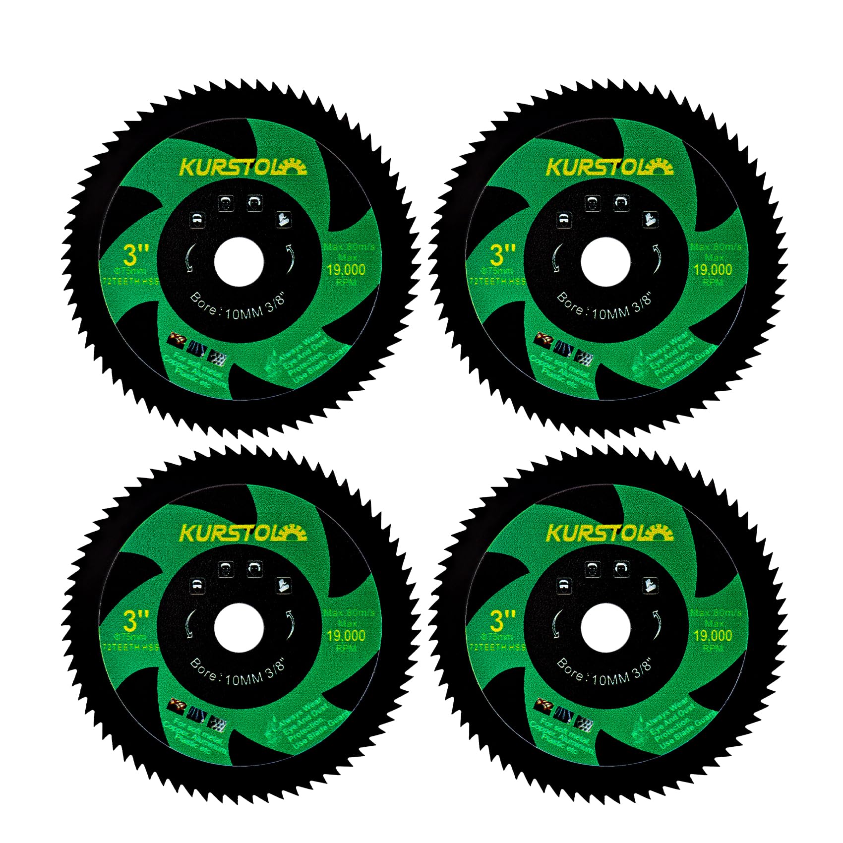 Discos HSS para Metal 75mm x 10mm 4 Piezas Corte Metal Blando Cobre Aluminio