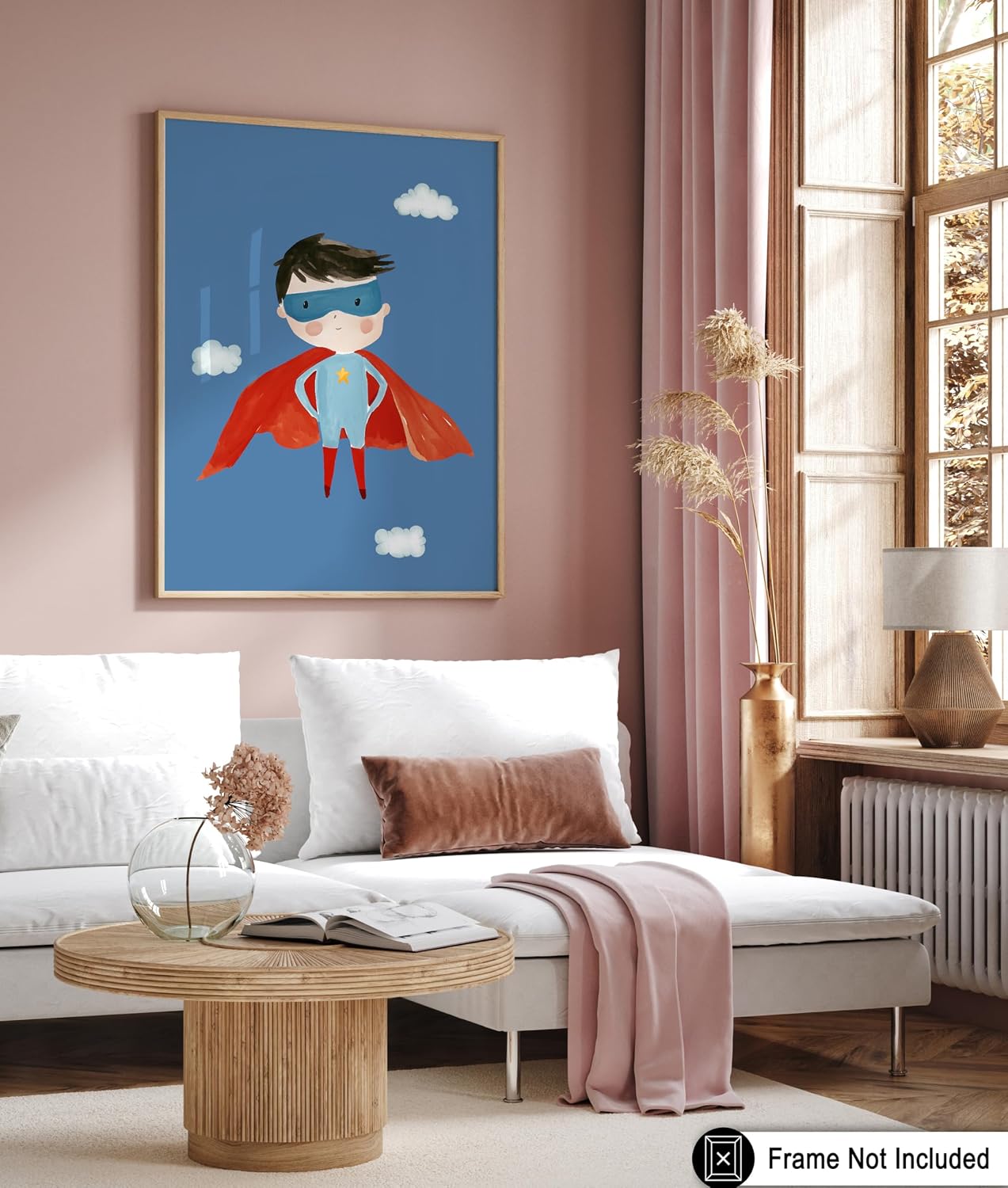 Poster Master Nursery Poster - Whimsical Boy Print - Superhero Art - Minimal Playroom Art - Cute Nursery Wall Art - Boho Kid's Room Decor - 8x10 UNFRAMED Wall Art