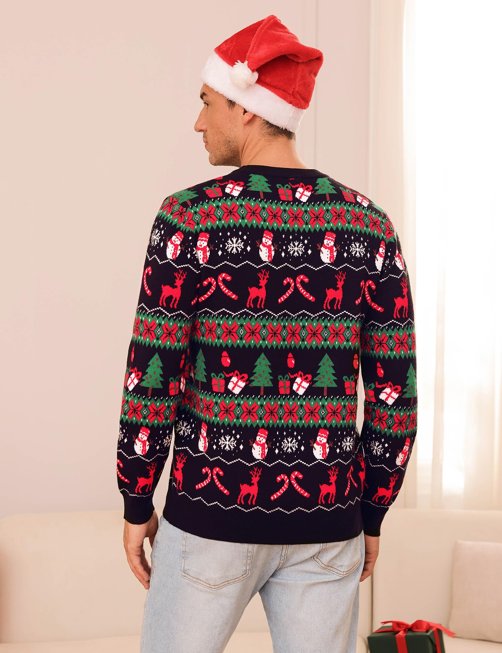 Totatuit Maglione Natalizio da Donna Maglione Lavorato a Maglia Maglione Invernale da Donna con Fiocchi di Neve e Renne