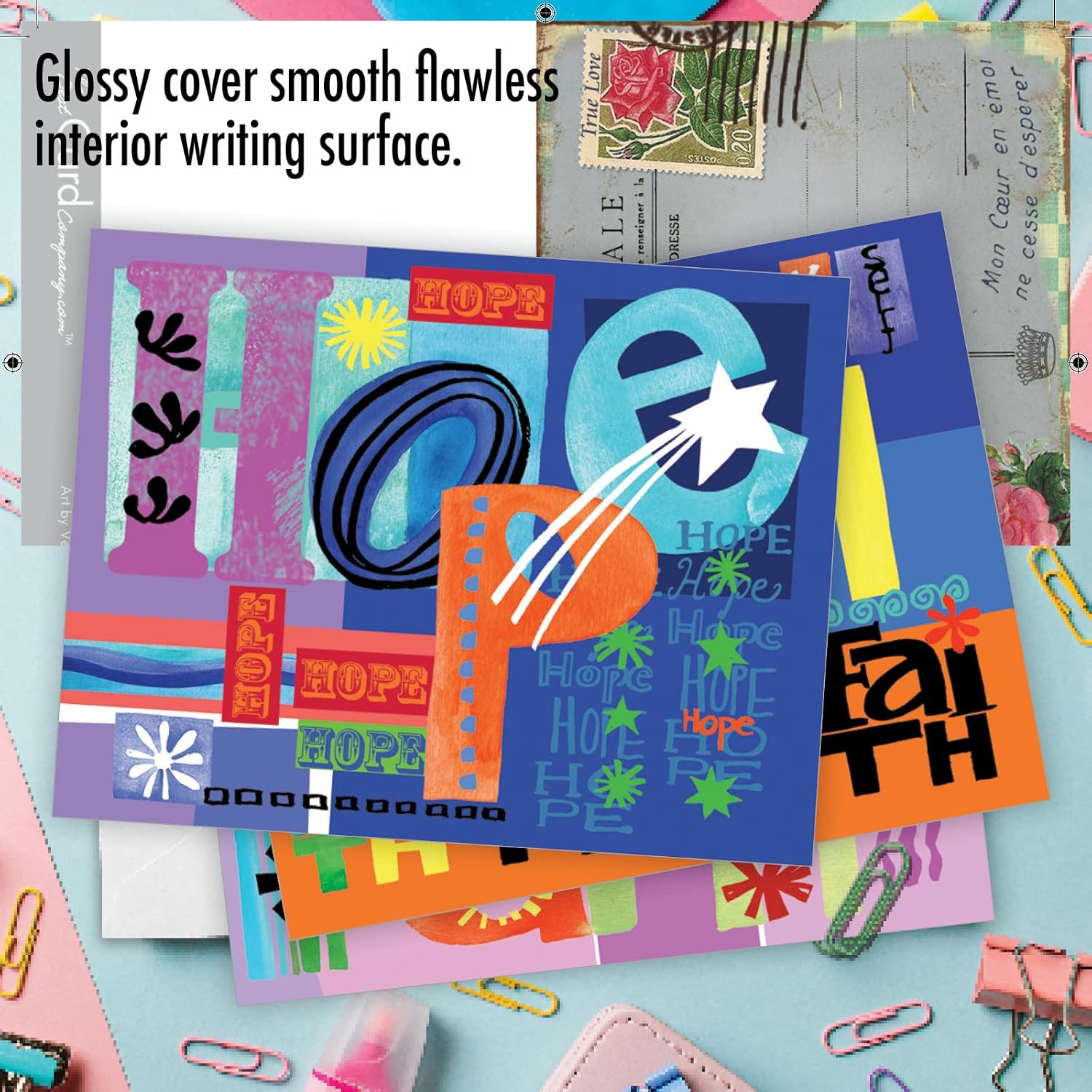 The Best Card Company - 10 Assorted Blank All Occasions Notecards Box Set 4 x 5.12 Inch w/Envelopes - For Men, Women Variety Pack (10 Designs, 1 Each) - Grateful Graffiti M6717OCB