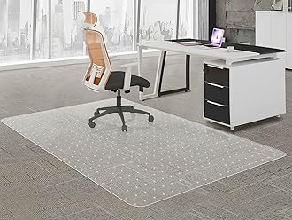 Large Office Chair Mat, Easy Glide Plastic Floor Protector Mat for Office Chairs for Work & Home (46" x 72", for Carpeted Floors)