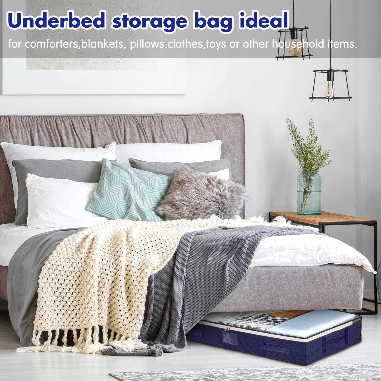 5 stuks onder het bed opbergdozen met deksels, grote onderbed 5 stuks onder het bed opbergdozen met deksels, grote onderbed