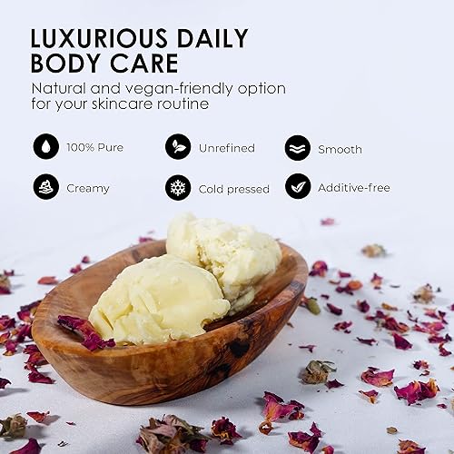 Miniatura 3 de Nourichesse Manteca de karité marfil sin refinar - Bloque de 1 libra (16 onzas), manteca de karité cruda 100% pura