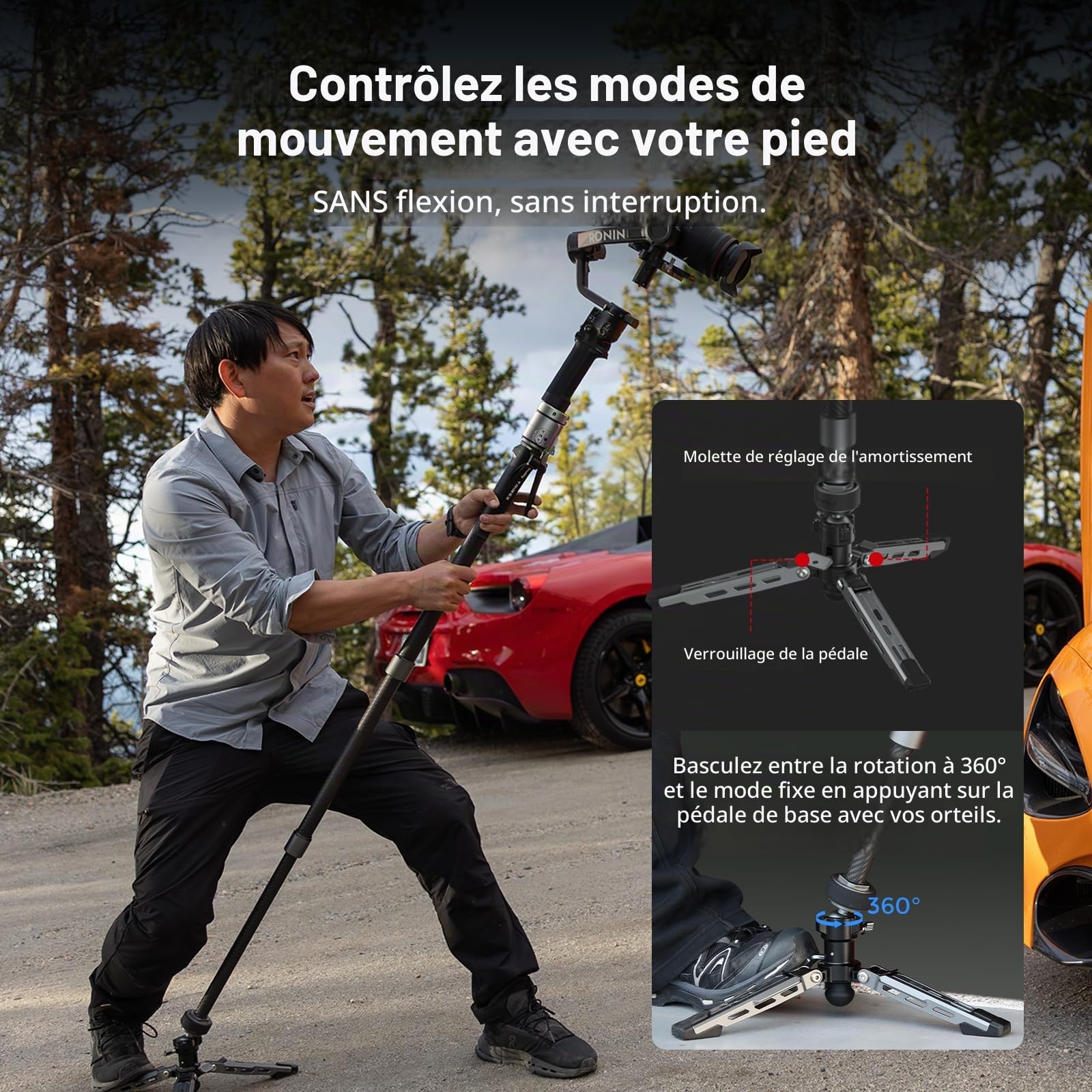 SMALLRIG x Potato Jet TRIBEX Pro Monopode Monopode en Fibre de Carbone