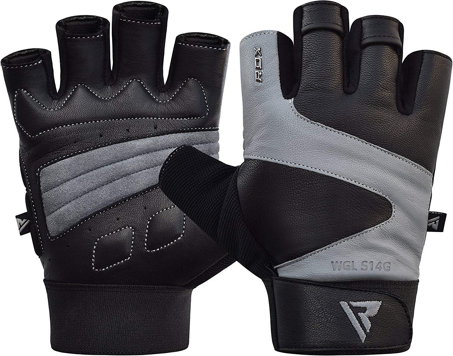RDX Fitness Handschuhe Gewichtheben Handgelenkschutz Trainingshandschuhe Crossfit Sporthandschuhe krafttraining Bodybuilding Rindsleder Gym Workout Gloves Sport & Freizeit