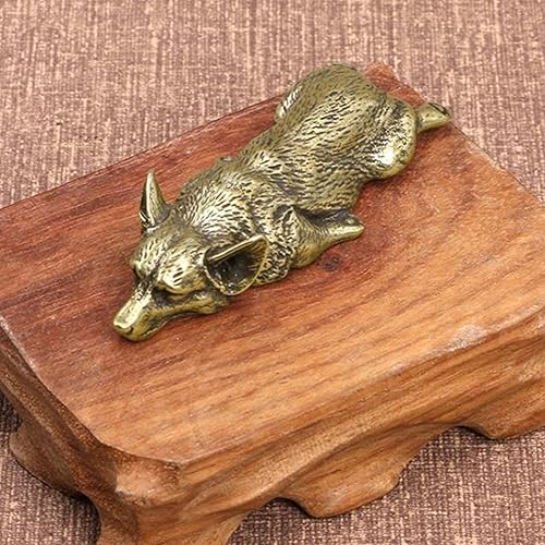 Miniatura 7 de AOBRICON Estatuillas miniatura de cachorro de Corgi galés de cobre puro de latón animal perro ornamento de escritorio decoración pisapapeles té