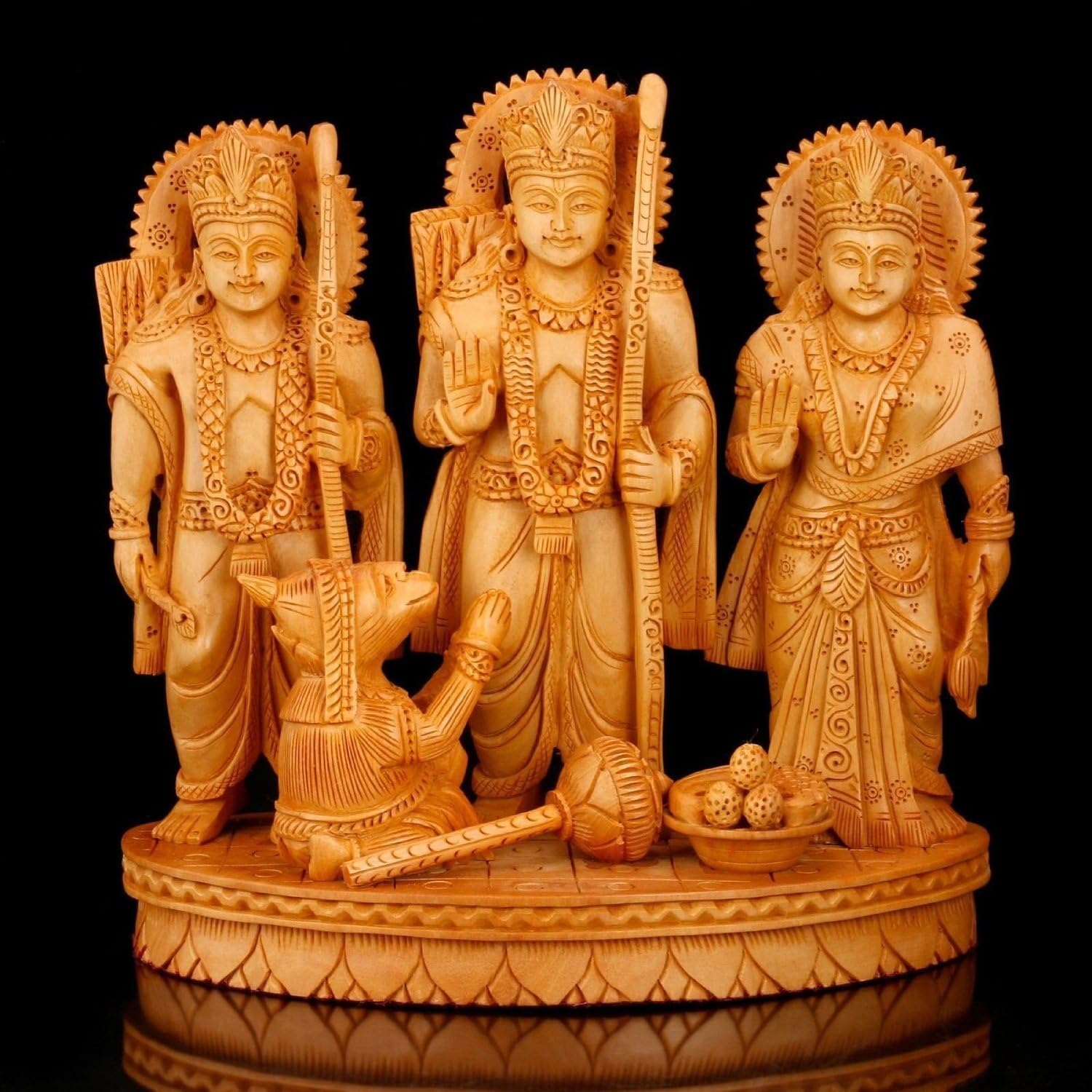 Amazon.co.jp aapnocraft 8 "木製Ram Darbar Statue Hindu Prime Gods