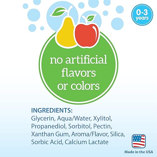 Miniatura 3 de Dr. Brown's Pasta de dientes para bebés, niños pequeños y niños, sin flúor, fabricada en los Estados Unidos, 0-3 años, 1.4oz, paquete de 6, sabores