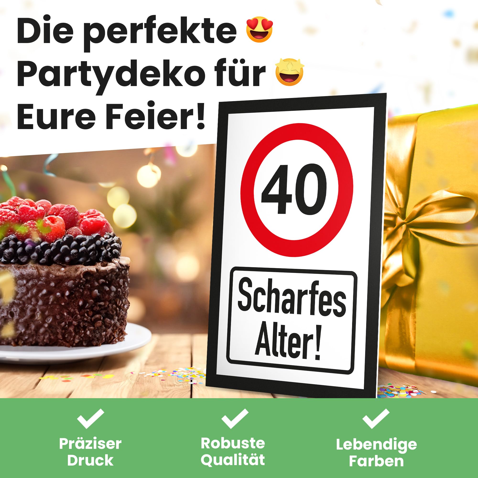 Grazie! Cartello In Plastica Per 40° Compleanno - Ü40 Club - Giallo 30x20 Cm - Divertente Decorazione E Biglietto Di Auguri - 2