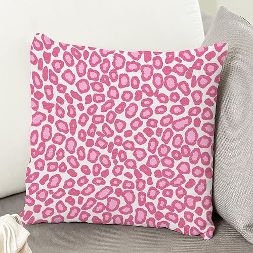 Vista 145 de Funda de cojín con estampado de guepardo rosa intenso, cojín cuadrado con estampado de animales fucsia, funda de almohada decorativa para el hogar
