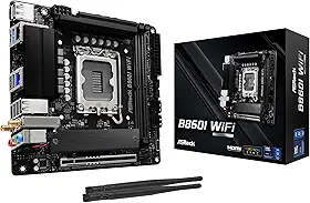 ASRock Placa mãe Intel Core Ultra B860 LGA1851 B860I WiFi 6E DDR5 8933 MHz 128GB M.2 Mini ITX SATA3 6.0 Gb/s PCIe 5.0