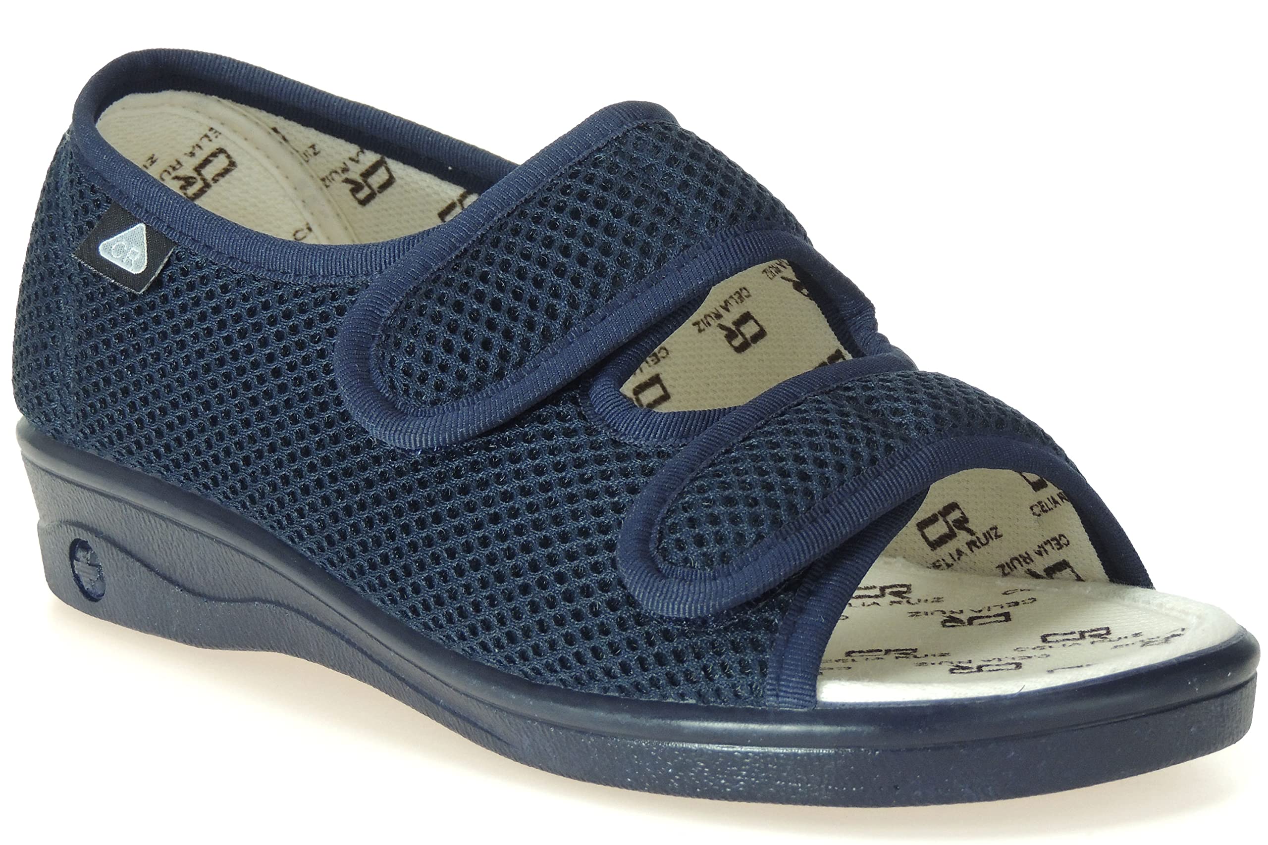 Calzados Romero. Zapatillas Anatómicas para Pies Delicados en Ancho Especial con Tratamiento Antibacteriano para Mujer. Ref. 0483. Marino Talla 36