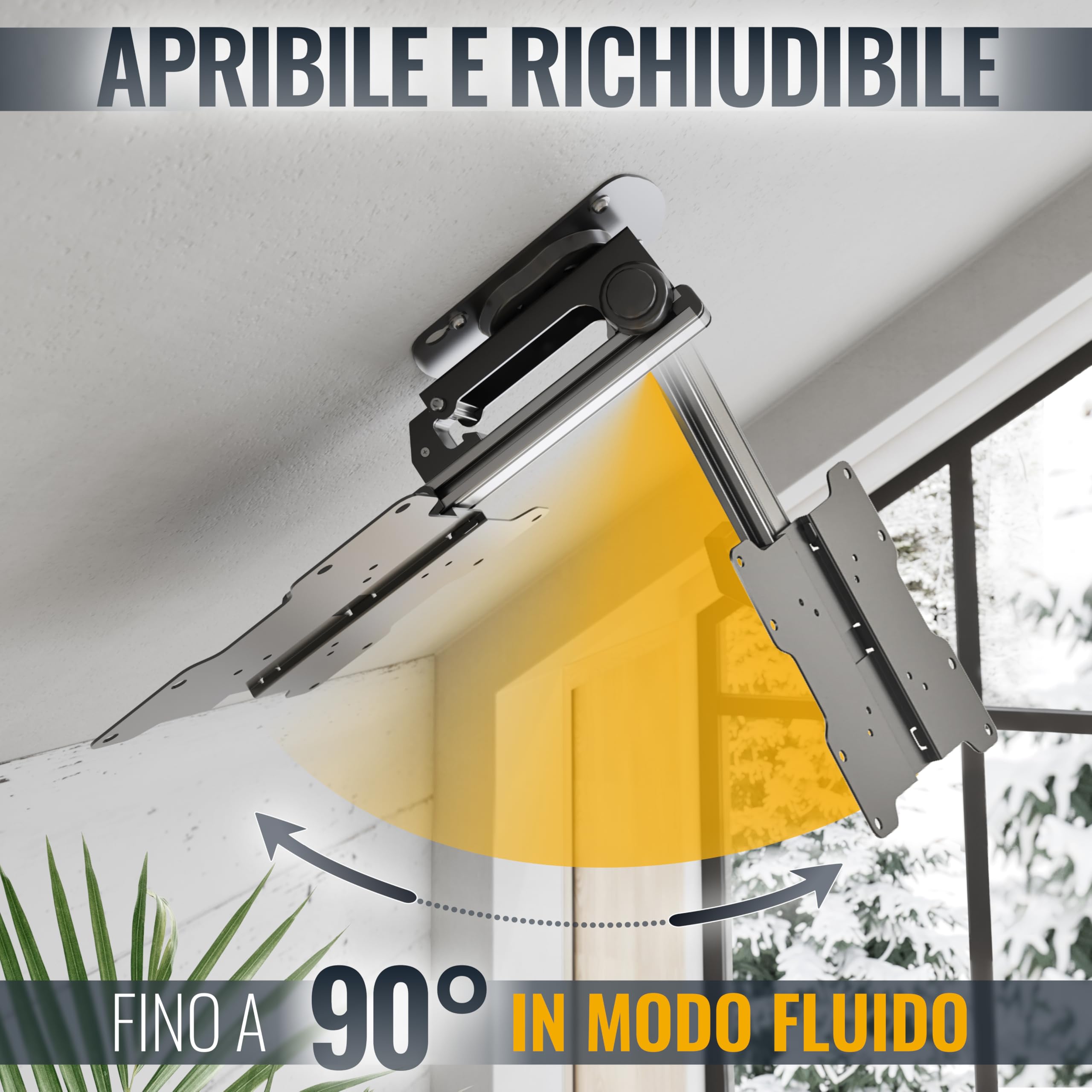 RICOO D0122 Supporto TV da soffitto Staffa TV 32-43 pollici per 32 40 42 43 pollici pieghevole girevole fino a 20 kg max VESA 200x200