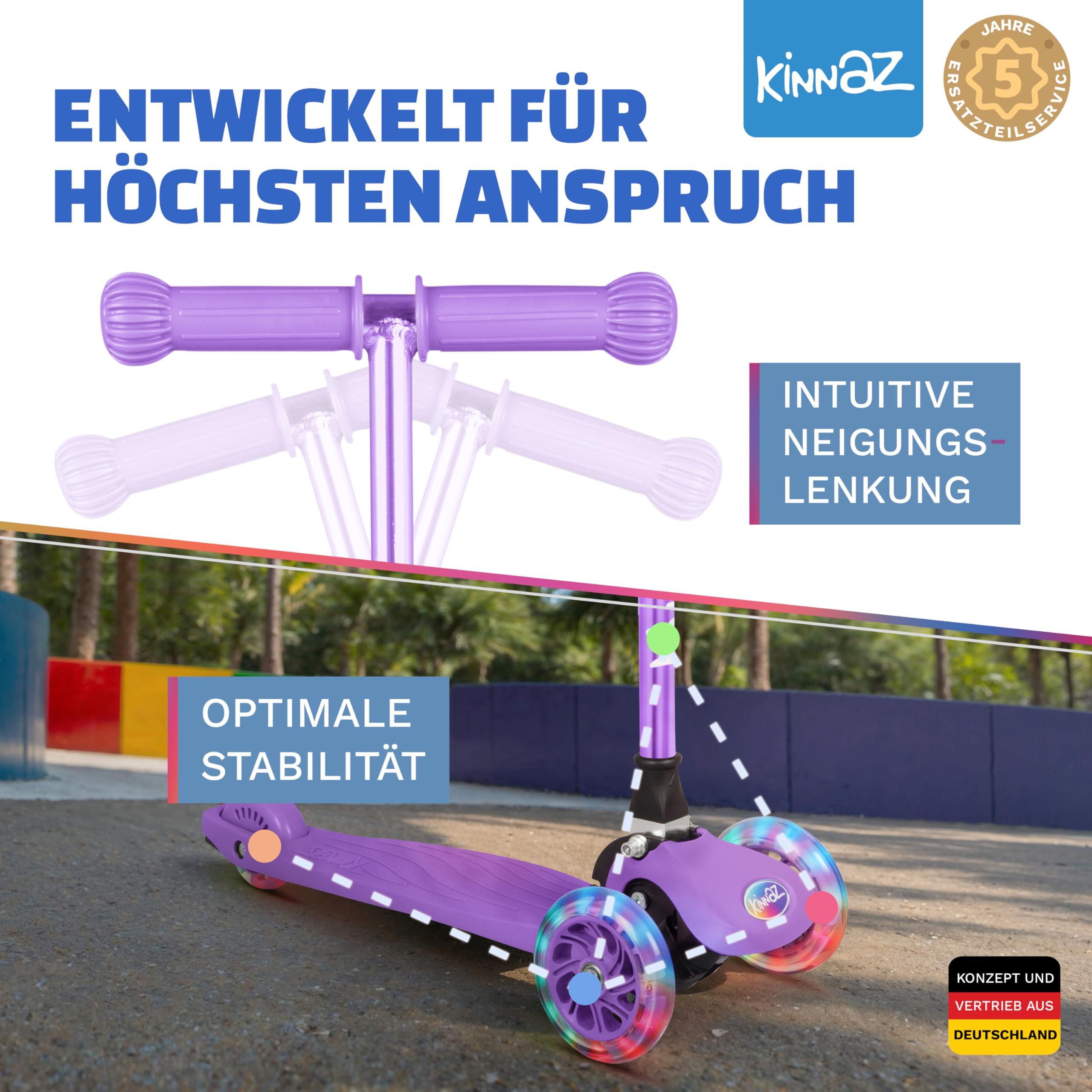ONE, oltre 100.000 scooter, scooter per bambini 3 anni venduti, scooter da 2 a 7 anni, scooter bambini 4 anni, ruote LED, pieghevole, altezza regolabile, funzione tagkeeper, azienda hamburger