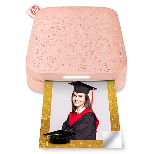 HP Sprocket 2x3" Instant Smartphone Photo Printer - Portable Color Wireless Mobile Printer - Zink Sticky-Back Photos - Print from Compatible iOS & Android Devices with Bluetooth w/Fun App - Pink - Blush Pink - Printer