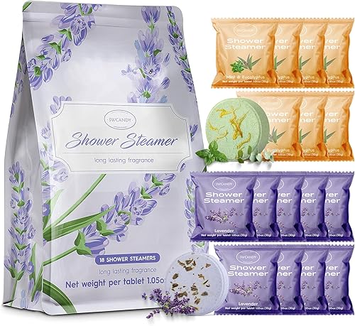 Vaporizadores de ducha para aromaterapia, paquete de 18 bombas de ducha con aceites esenciales, regalos de Navidad para mujeres