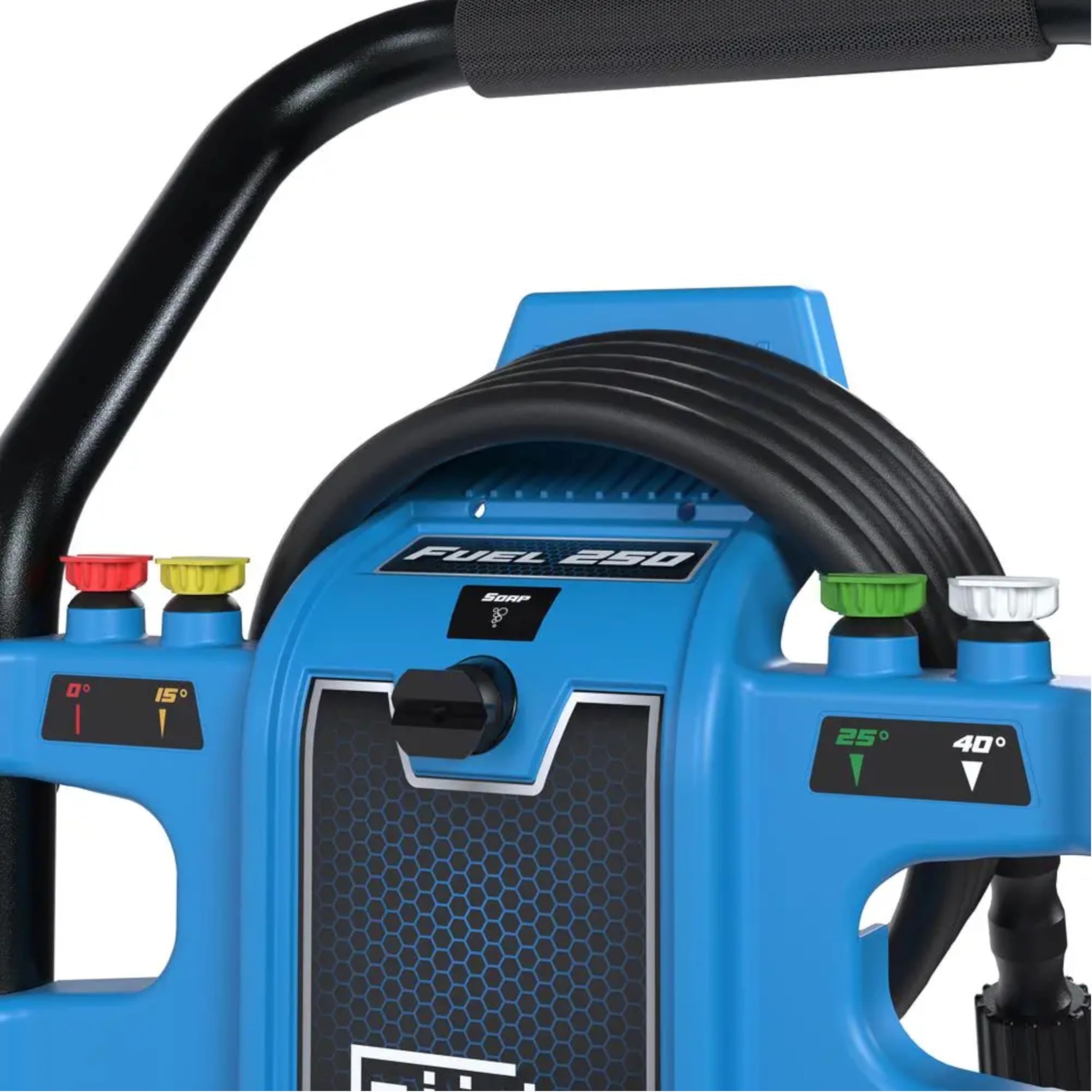 GÜDE Gasolina Hidrolimpiadora Fuel 250 – 234 Bar presión de Trabajo, 590 l/h, Motor de 4 Tiempos, Manguera de 9 m, depósito de detergente, 5 boquillas