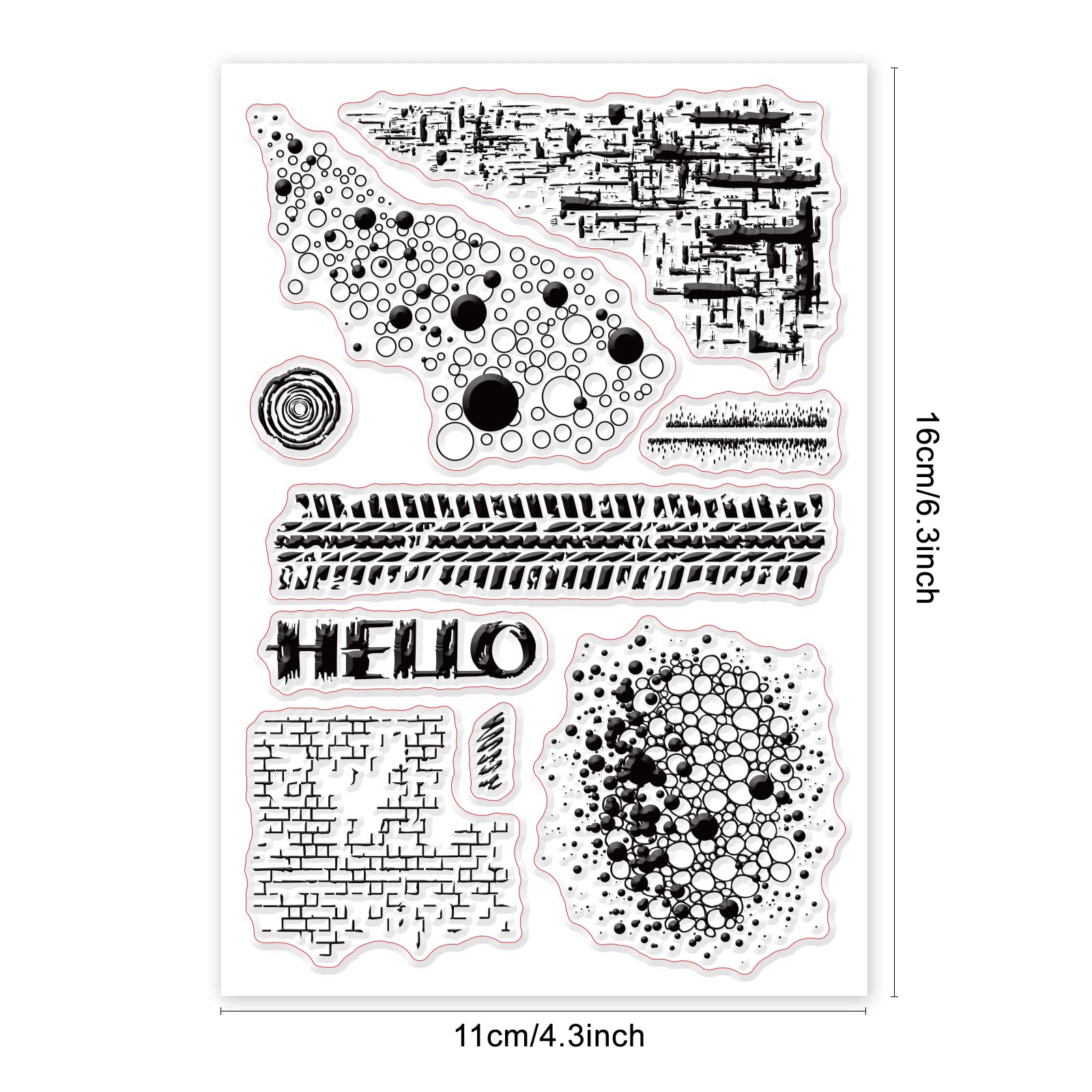 GLOBLELAND Textures Clear Stamp Decorative Points Bubbles Silicone Transparent Stamp Seal Card for DIY Scrapbooking Cards Making Photo Album Decorative - Image 2