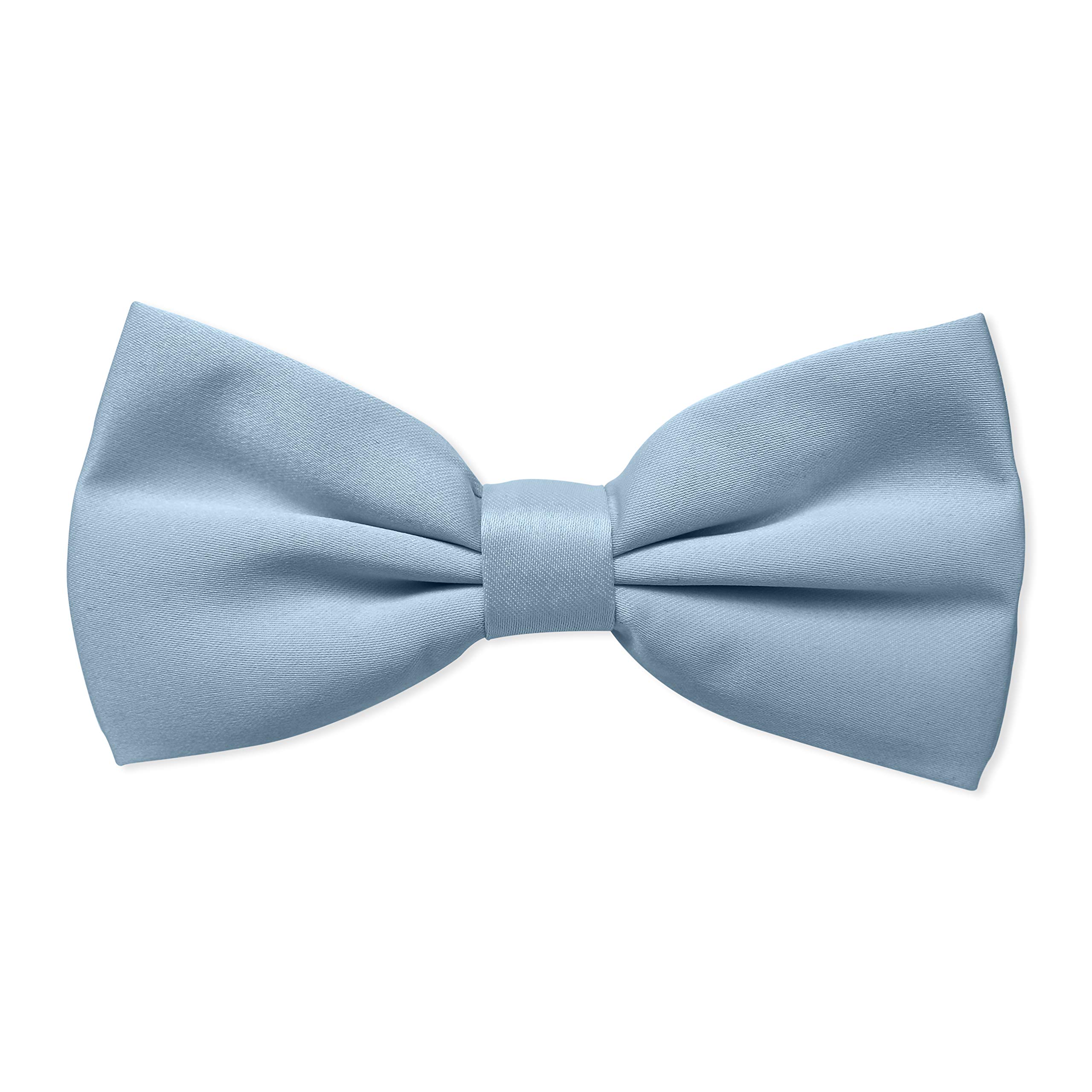 The Tie Company Men's Sky Blue The Tie Co™ Premium Collection Satin Solid Colour Classic Plain Bow Tie - Pre Tied & Adjustable (Sky Blue)