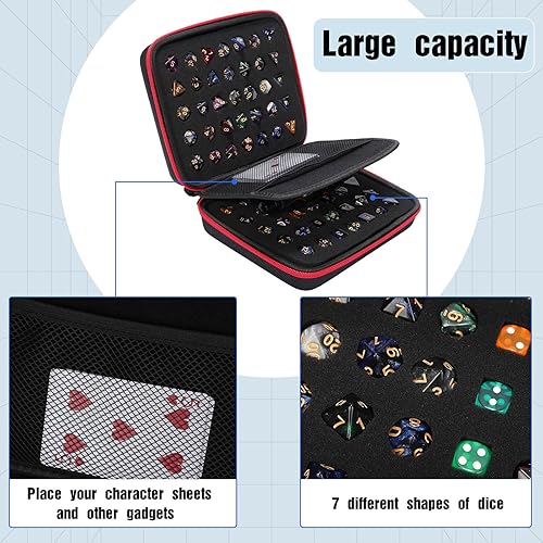 Miniatura 3 de Aoriher 4 Pack Dice Storage Case Dice Bag Big Capacity Dice Case with Removable Slotted Tray Dice Holder Compatible with DND Dice, Role Playing and