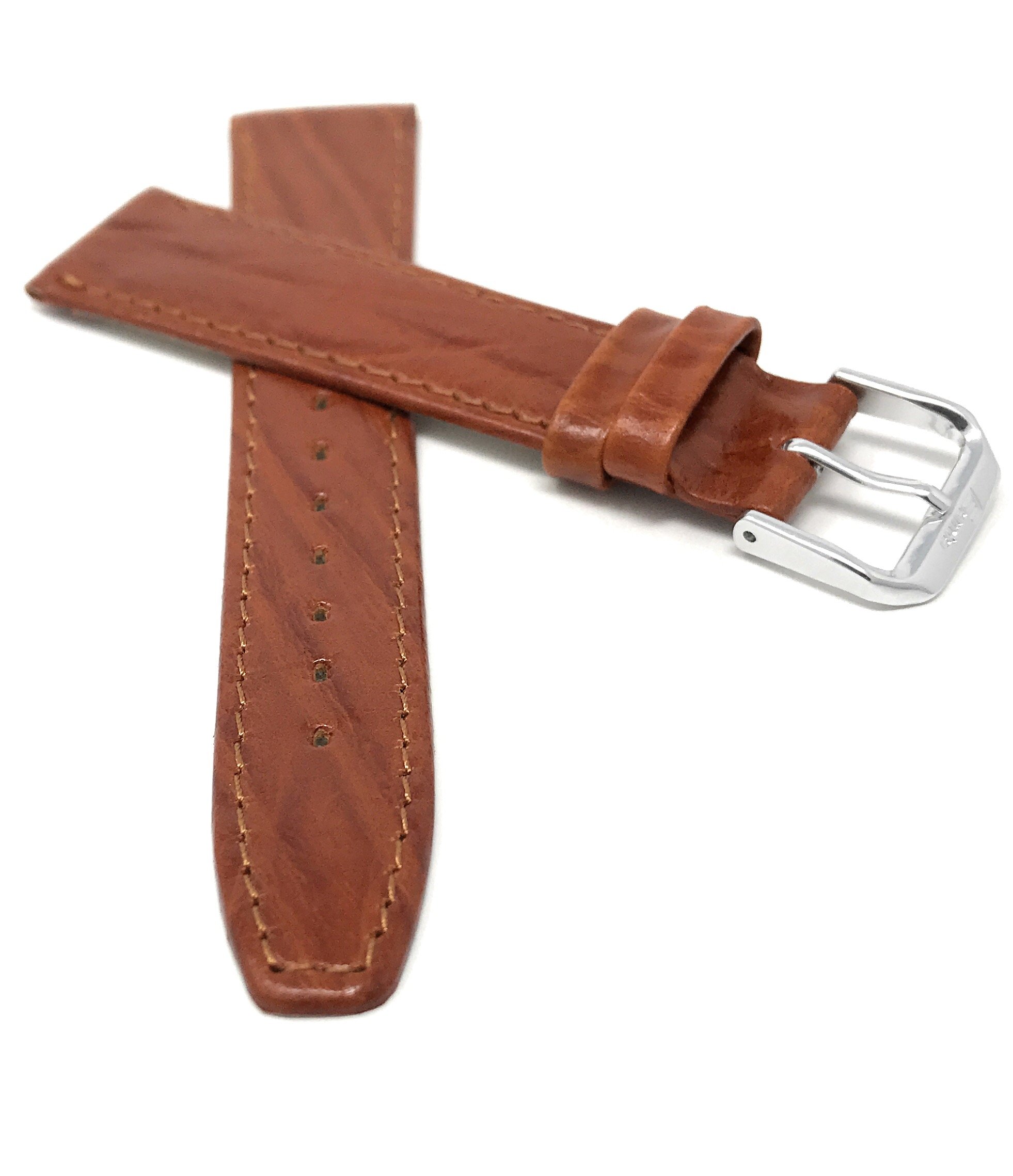 Bandini Extra Long (XL) 14mm Womens Italian Leather Watch Band Strap - Tan - Semi-Glossy - Slim