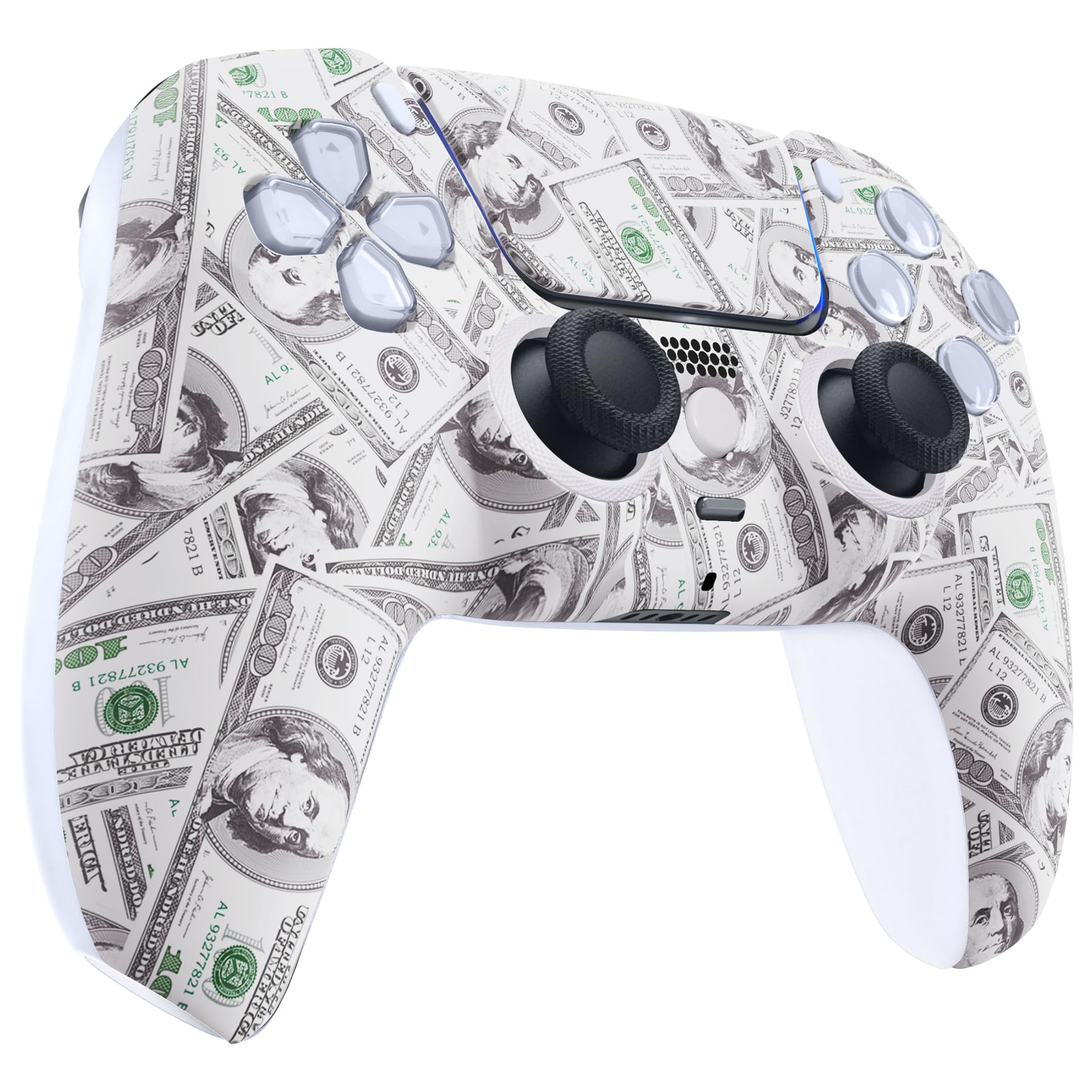 eXtremeRate Luna Cover Ricambio per ps5 Controller,Custodia Copertura Frontale Scocca Shell Ridisegnato&Touchpad&Anelli Compatibile con ps5 Joystick BDM 010/020/030/040/050-Soldi