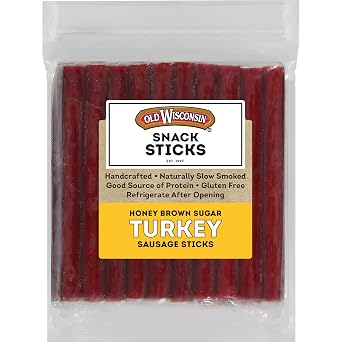Old Wisconsin Honey Brown Sugar Turkey Snack Sticks, 28 OZ Resealable Pack