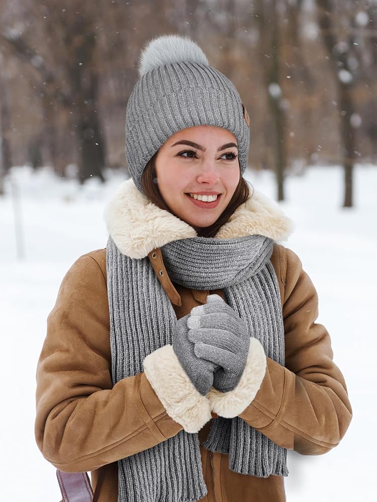 帽子 PERVERZE Knit Cap and Scarf / Gray PERVERZE Knit Cap and Scarf / Gray レディース