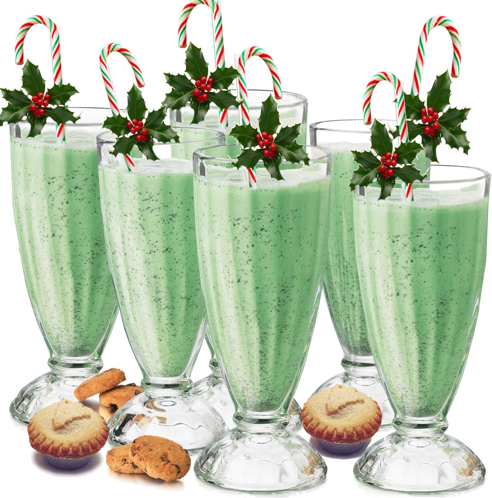 Milkshake Soda Glass 12oz / 340ml - Set of 6 | American Diner Style Milkshake Glass