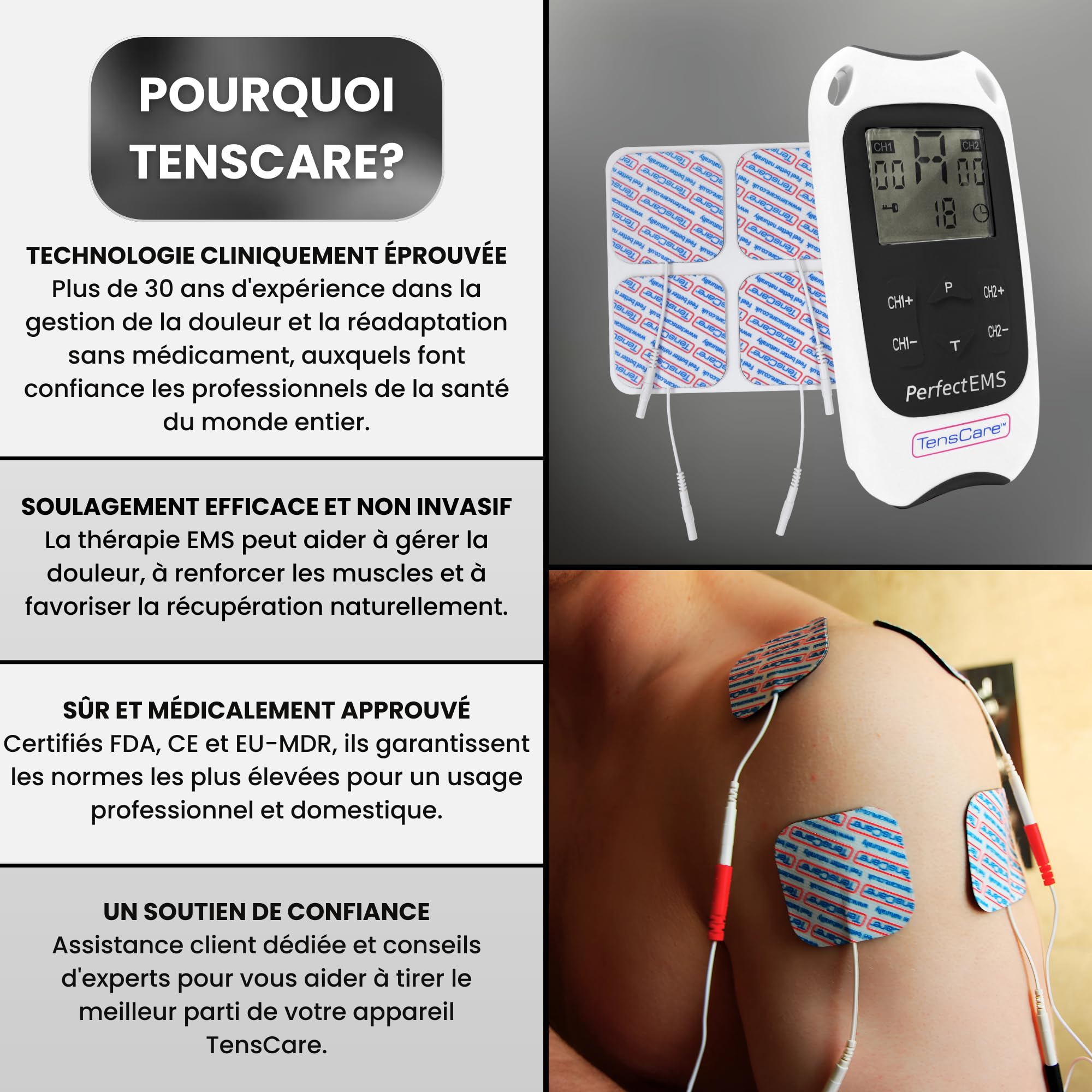 Tenscare Perfect Ems Appareil De Musculation/Soulagement De La Douleur