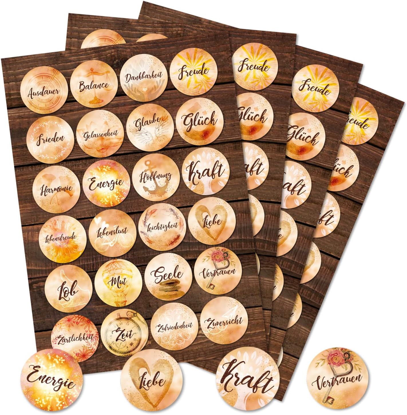 Logbook Publisher Round Motivational Stickers with Sayings Reward Courage Happiness Wishes for Crafts Decoration and Packaging Keywords Life