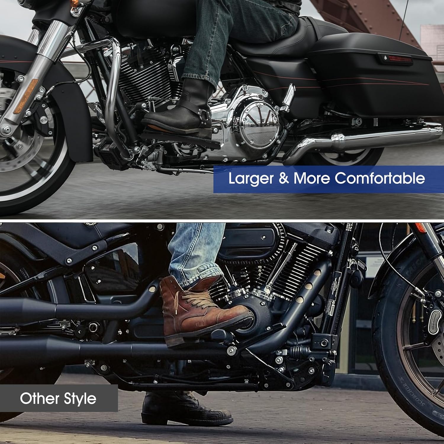 Aluminum Front Rider Floorboards Foot Pegs Compatible with Indian Sixty Bobber 2015‑2021, Motorcycle Rider Floorboards, Indian Accessories, Driver Foot Pegs with Grip (black)