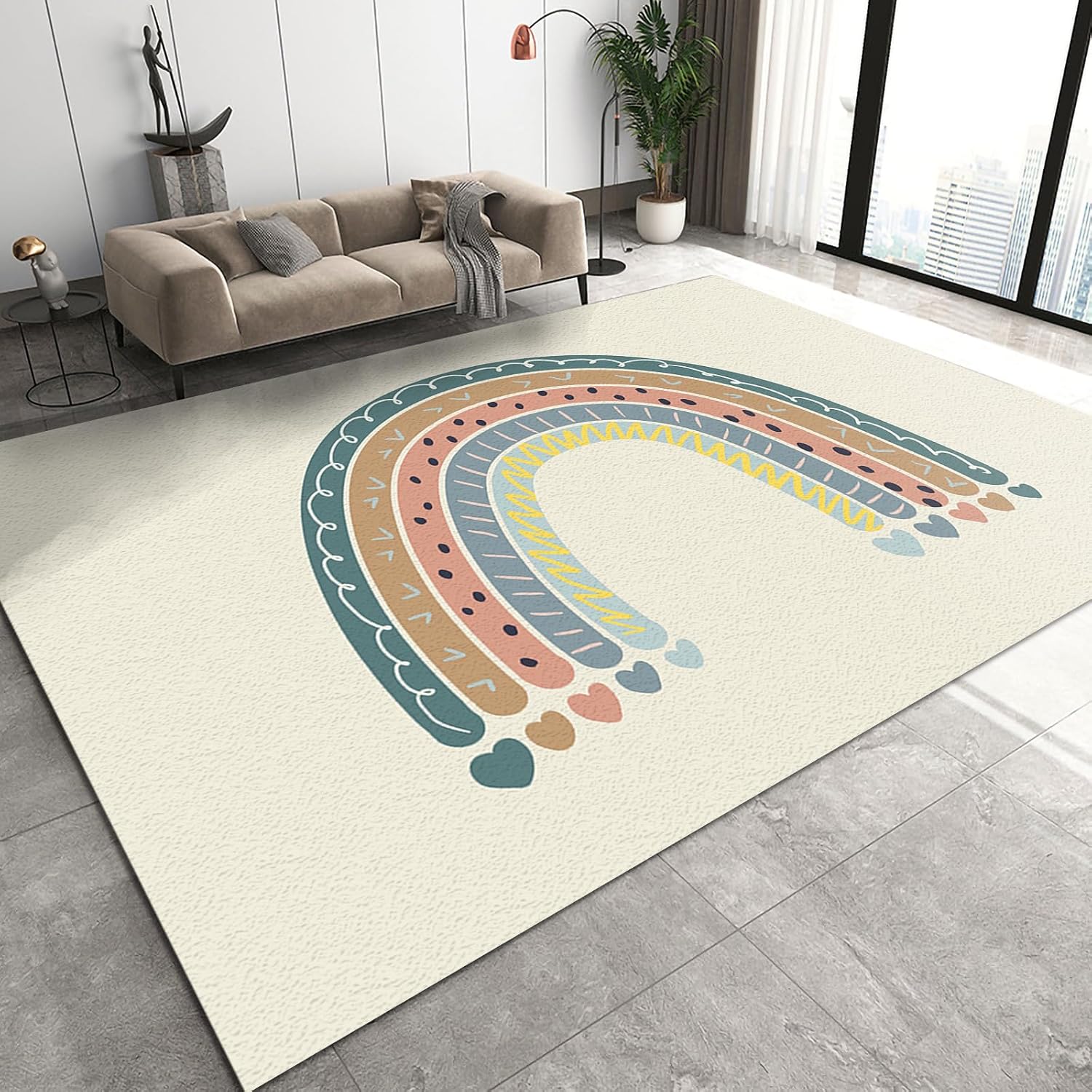 Amazon.com: BOWESI Runner Rugs 3x6ft, Cute Modern Rainbow Nursery ...