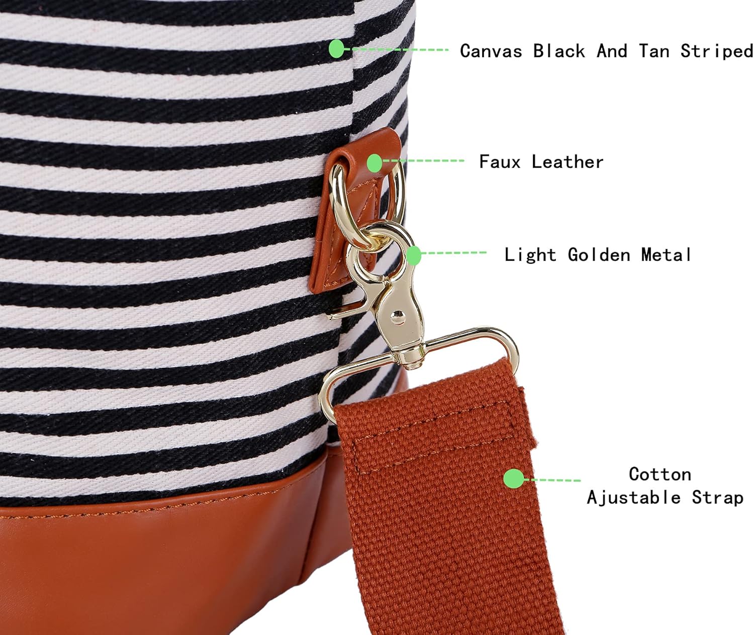 BAOSHA HB-28 Ladies Women Canvas Travel Weekender Bag Overnight Carry-on Duffel Tote Bag - Image 5