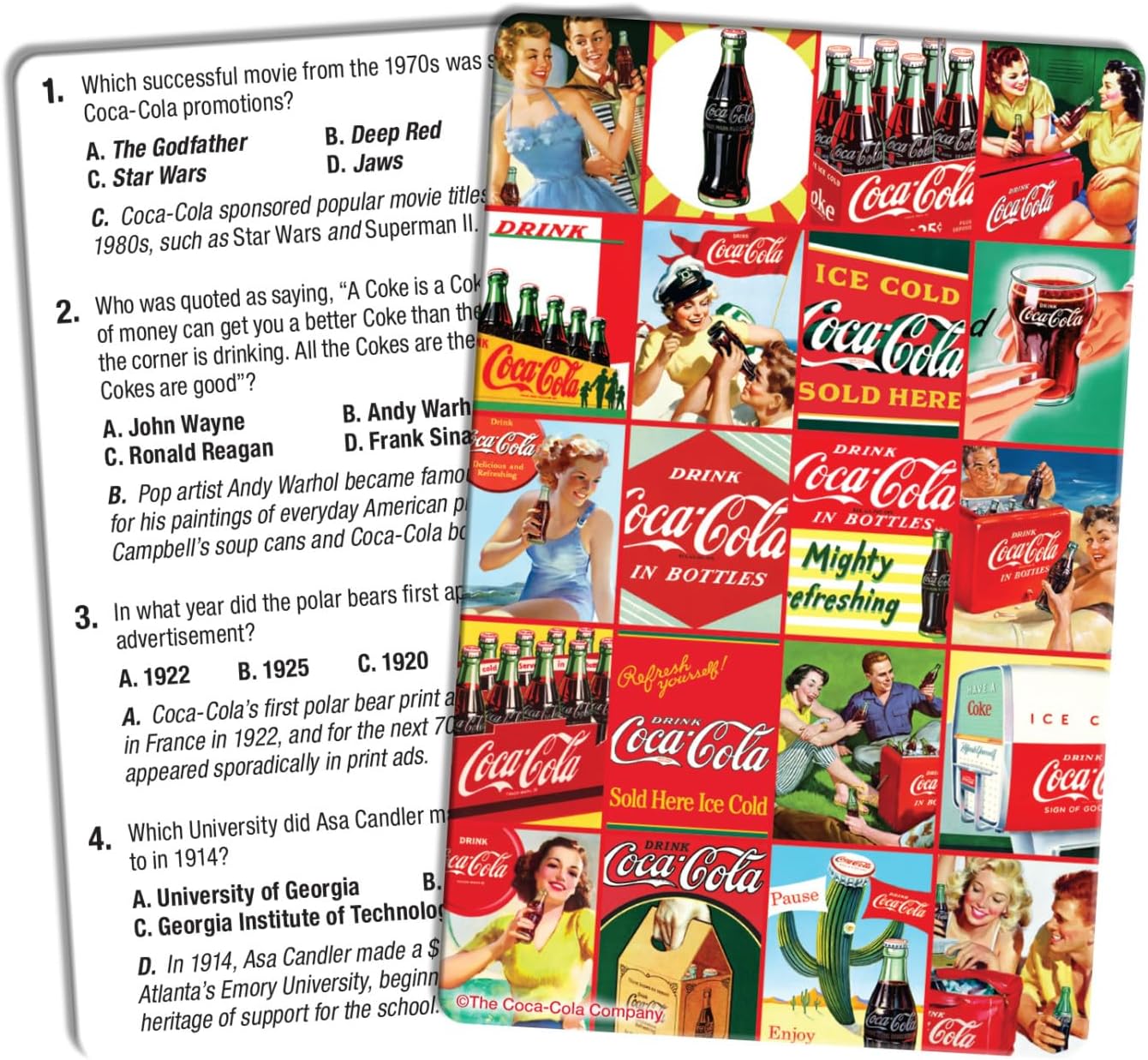 Masterpieces Coca-Cola Family Trivia Game - Collectible Tin, Coca Cola Collectibles - Ages 13+ image 2