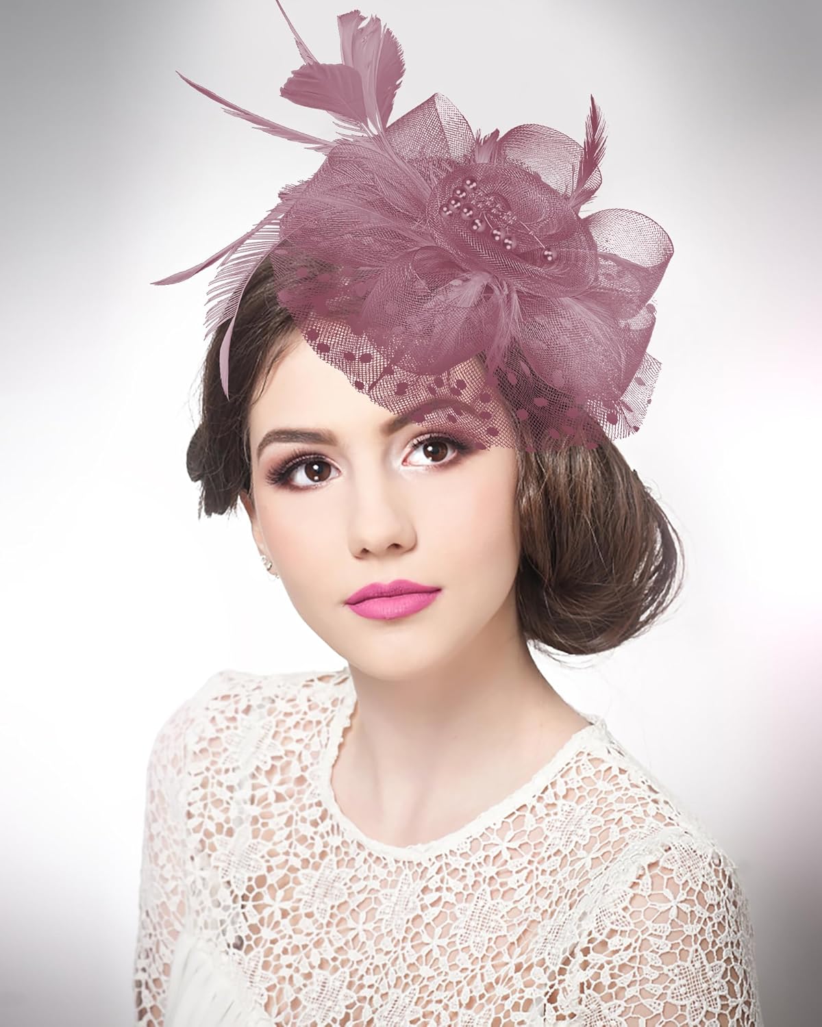 Halloween Fascinators Hat for Women Tea Party Feather Headband Mardi Gras Cocktail Hat Weddings - Image 2