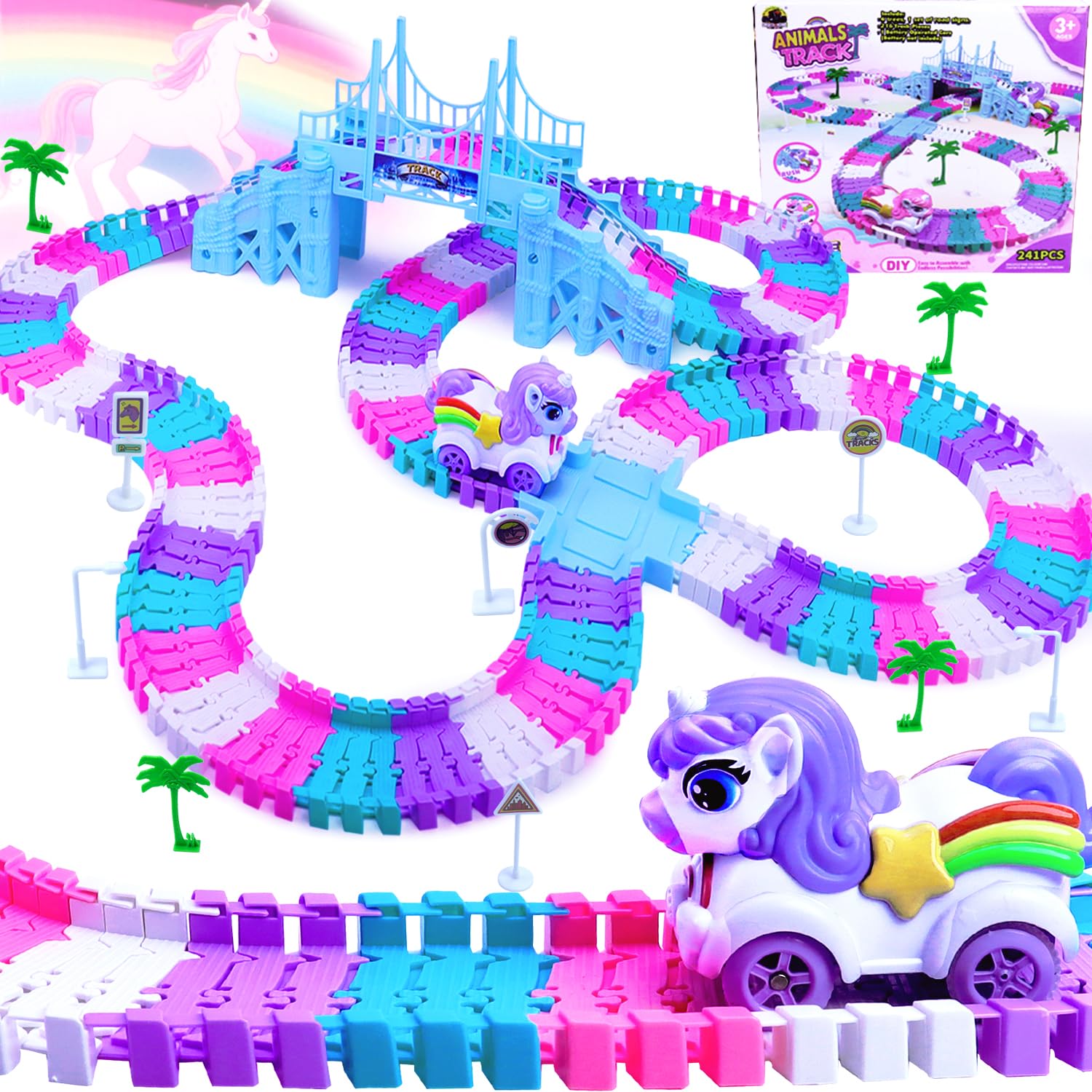 Amazon.com: Tracks Car Toys Set for 2 3 4 5 6 7 Year Girl Toddler
