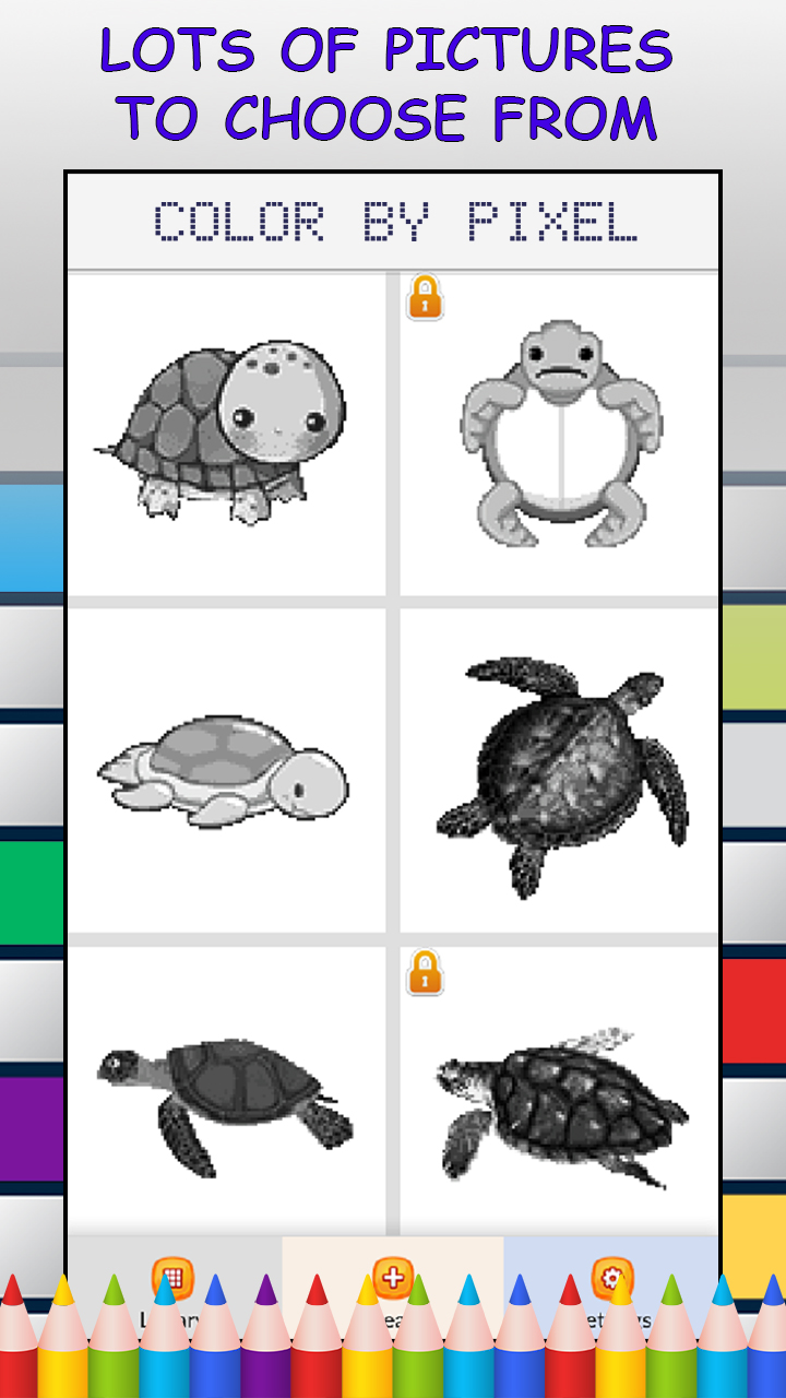 Turtles Color by Number - Free Pixel Art Game - Coloring Book Pages ...