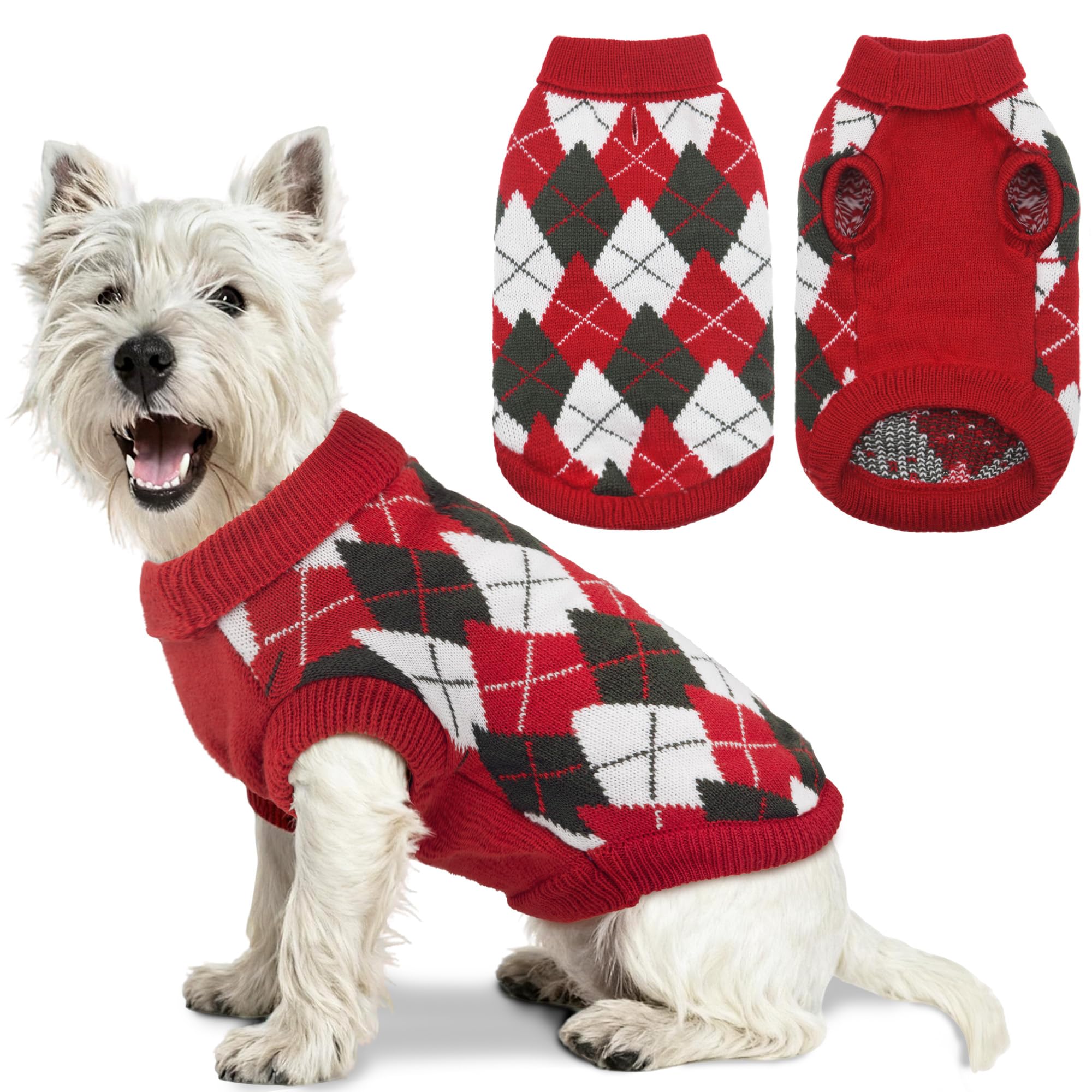 Dog Sweater, Soft Dog Sweaters for Small Medium Dogs Cats Girl Boy, Classic Knitted Turtleneck Outdoor Pet Clothes for Dogs Girl Boy, Christmas Puppy