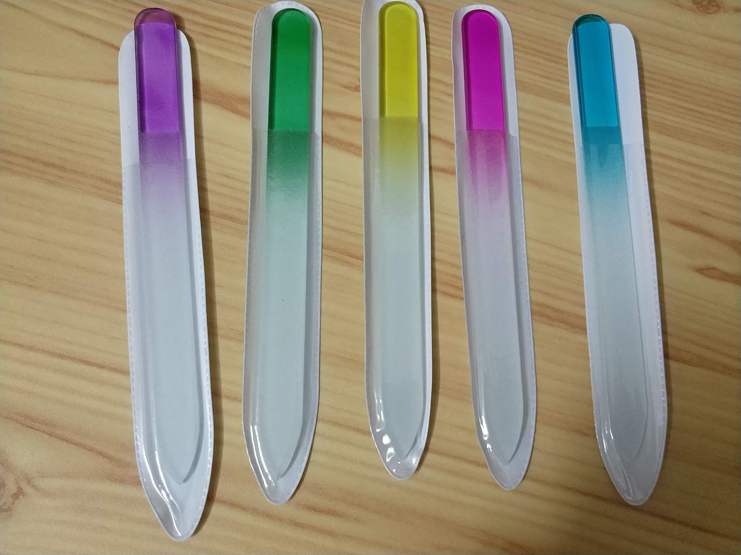 ShuinibaJuego de limas de uñas de cristal de alta calidad para manicura, Mix Color, 5.00[set de ]