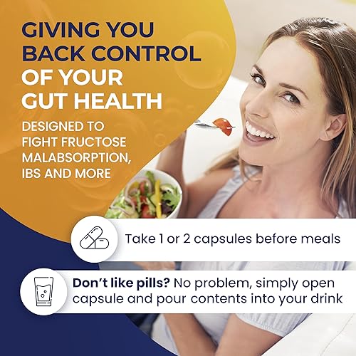 Miniatura 5 de Dirobi Eat Anything Xilosa isomerasa Fructosa Enzimas de malabsorción, suplemento FODMAP, enzimas digestivas para una mejor lactosa, grasa,