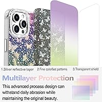 Vista 228 de I-MGAE-IN-AR - Funda diseñada para iPhone 12 y 12 Pro, diseño de mariposa plateada brillante, funda protectora de poliuretano termoplástico, suave