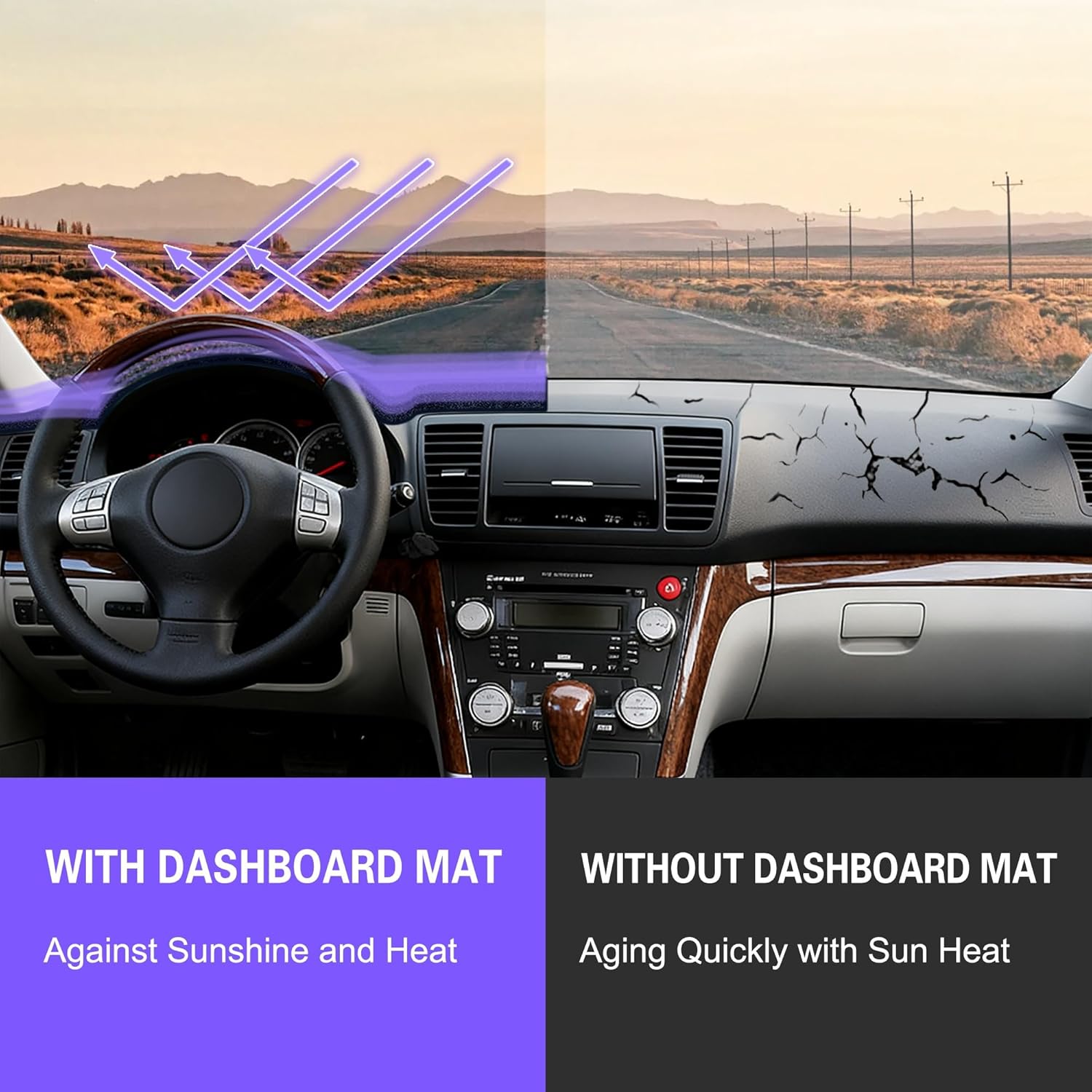 Dashboard Cover Mat Compatible with Subaru Outback Accessories 2005-2009 Car Lagacy Dash Sunshade Protector